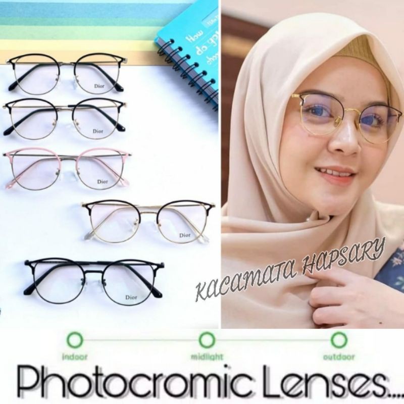 PAKET FRAME + LENSA PHOTOCROMIC | KACAMATA WANITA 9029 | KACA MATA MINUS | KACAMATA ANTI RADIASI