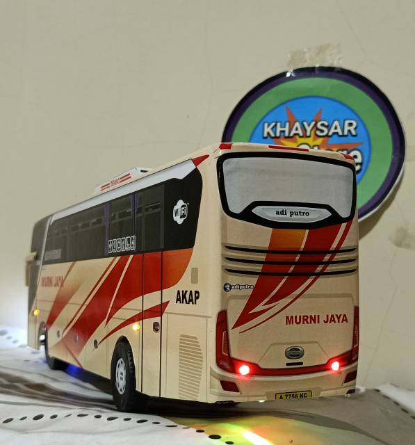 Miniatur Bus bis shd MURNI JAYA plus lampu