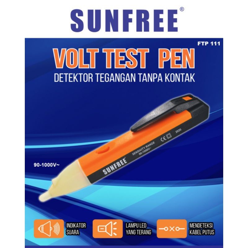 Tespen Digital Listrik Detektor Tegangan Volt Test Pen FTP 111 Sunfree / Tespen Digital