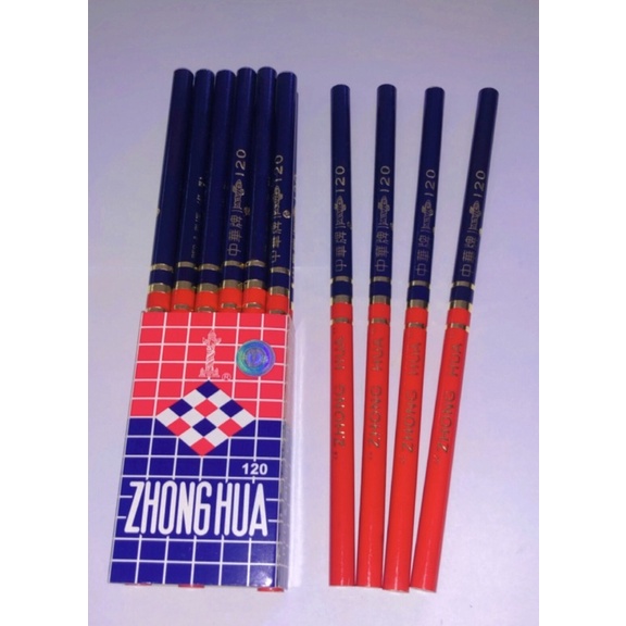 

PENSIL TUKANG / PENSIL KERAJIANAN TANGAN MEREK ZHONGHUA MERAH BIRU 120 KECIL ( Isi 12 biji )