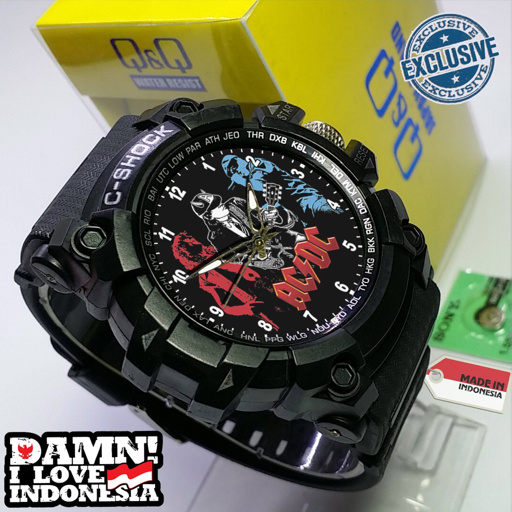 (EXCLUSIVE ) JAM TANGAN ACDC WATER RESIST FREE BOX DAN BATREI - NO.8