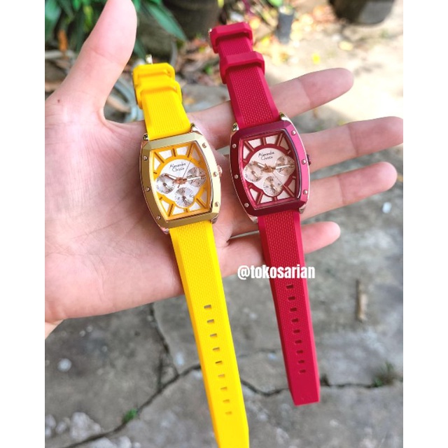 Alexandre Christie Original AC 2998 BF Rubber Chrono Wanita Terbaru