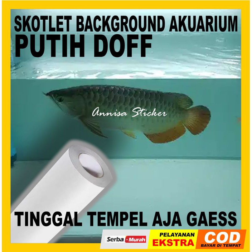 Stiker Background Akuarium Putih doff