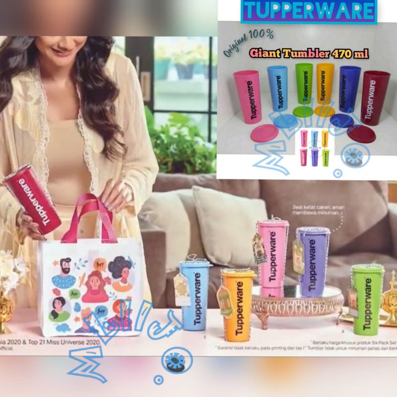 TUPPERWARE  Giant Tumbler 470 ml gelas minum BPA Free original
