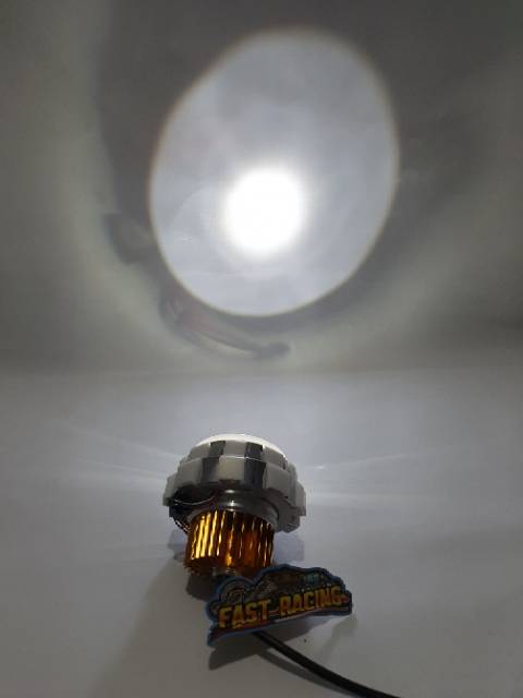 Lampu Depan Projie Led U25 Triple Angle Eyes Running Flash 3.5inch Model Ubur-Ubur