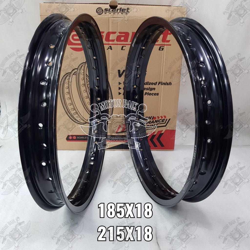 VELG PELEK VELEK 185/215-18 scarlet racing 1set depan belakang h.36  cocok rx king dan custom ER-SHA