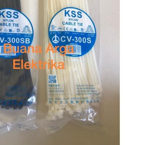 

◊ Kabel Ties CV-300 x 4.8 KSS Warna Putih/Hitam @100pcs - Putih ➤