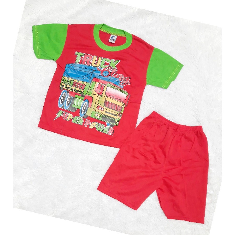 setelan kaos anak truk oleng kaos anak motif truk oleng
