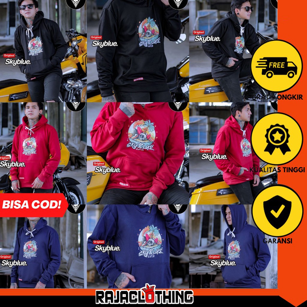 RCL - JAKET HOODIE SKY BLUE SUMMER HOODIE PRIA/WANITA ORIGINAL RIDDICK