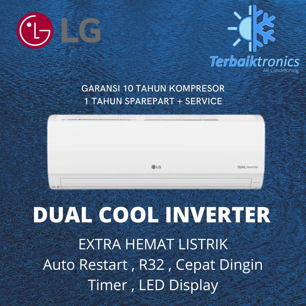 AC LG 1 PK Dual Cool Inverter Low Watt R32 T10EV4 (Watt Control)