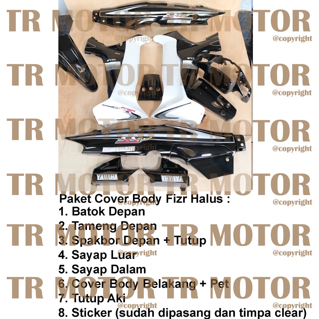 Cover Body Fizr F1zr SS Two Hitam Full Set Halus Cover Bodi Yamaha Fiz r