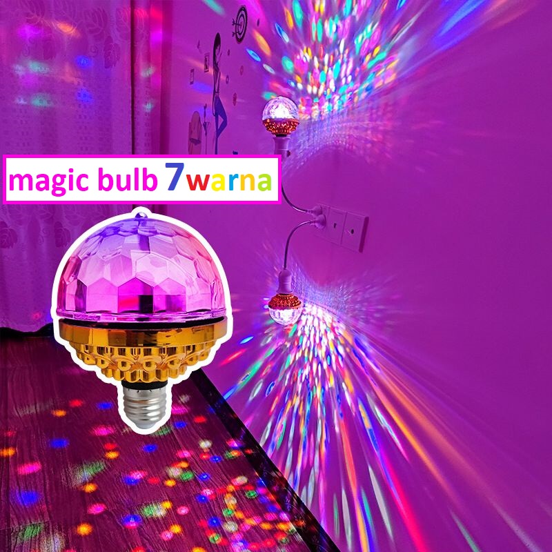 lampu DISCO 7WARNA Bohlam Lampu Disco Magic Ball RGB / Lampu LED RGB E27 / LAMPU DISCO 7WARNA / BOLA