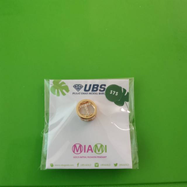 Charm mainan gelang MIAMI huruf T kadar 375 UBS