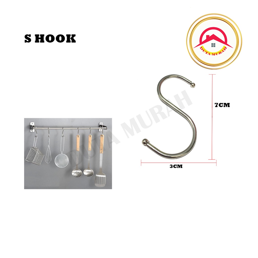 Gantungan hook mini ukuran 3cm x 3cm / S-Hook Sling Cantolan Murah / Gantungan Pipa Baju Dapur