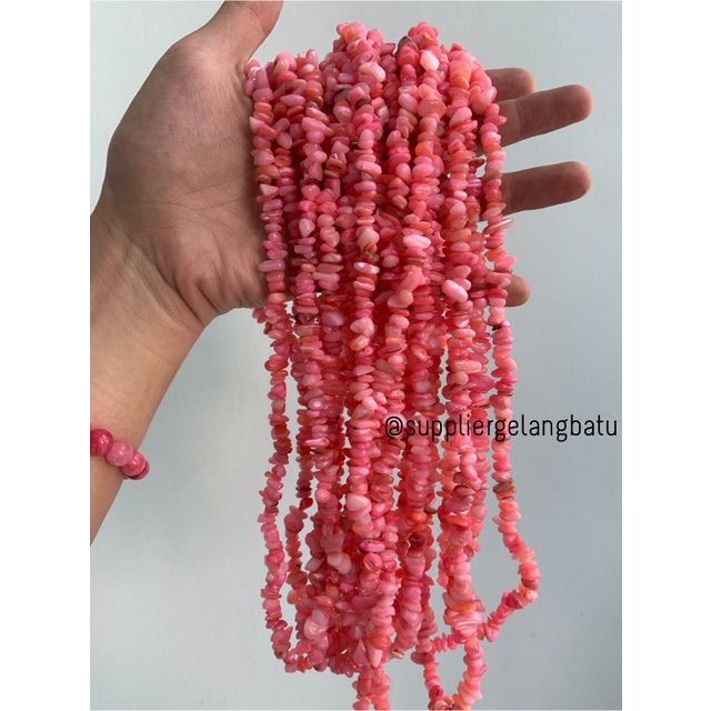 kerikil kerang pink borneo 1cm bahan batu campuran aksesoris warna