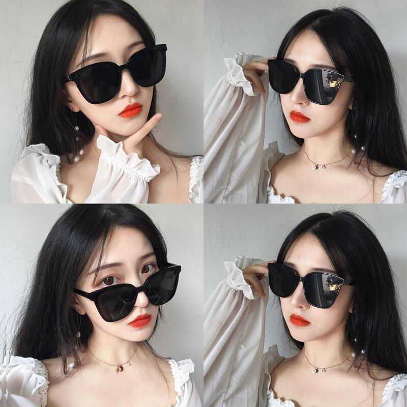 (YUZHU) Bayar di Tempat Korean gaya Kacamata Hitam Wanita/Pria Mata Kucing Cat Eye Sunglasses