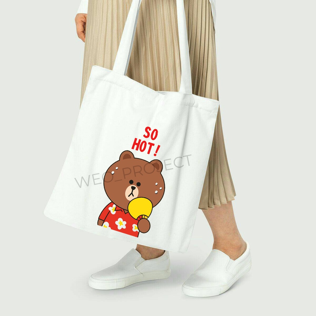 TOTE BAG KANVAS / TOTE BAG WANITA / TOTE BAG BROWNSSS