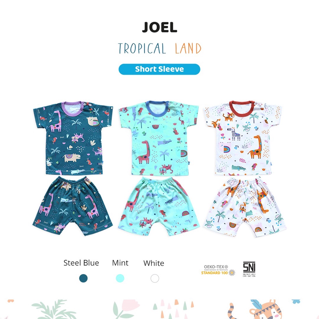 Setelan Pendek Joel Tropical Land Ukuran S dan M