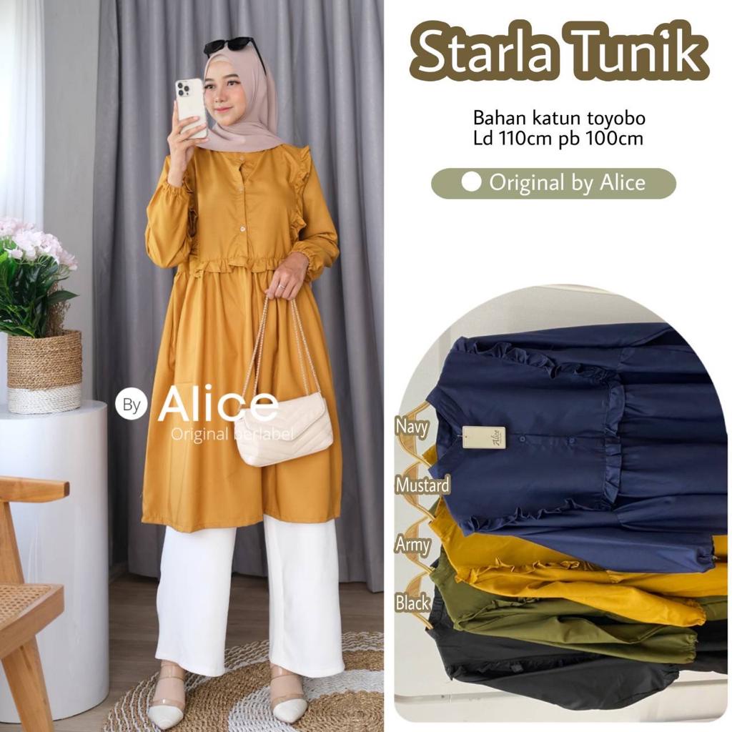 STARLA TUNIK / 18.7 / BAHAN KATUN TOYOBO / LD 110 CM / PB 100 CM / ALLSIZE BUSUI / ALICE