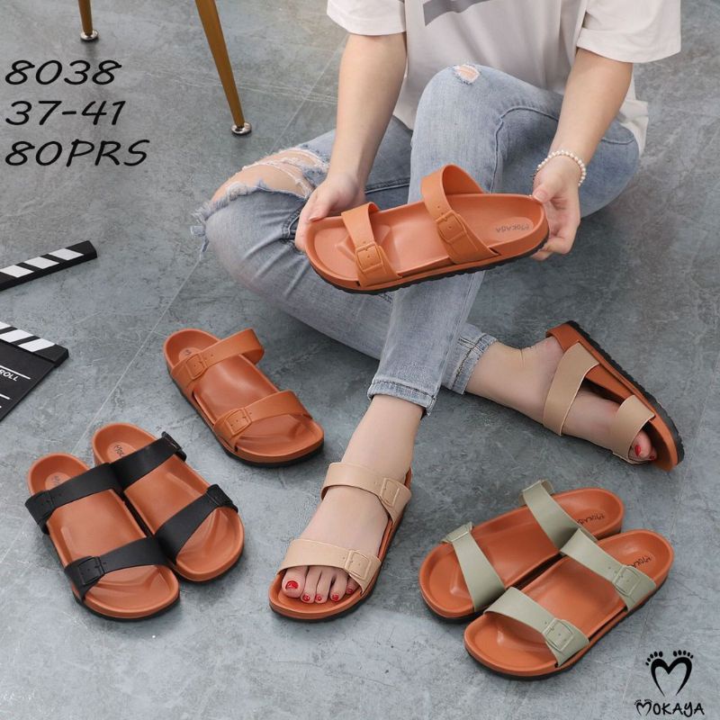 SANDAL SELOP KARET MOKAYA 8036 MBAN DUA MOTIV GESPER (37-41)