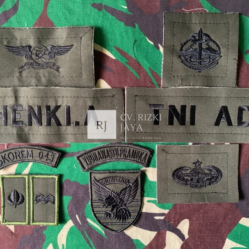 Bordir nama PDL TNI / Bordir PDL Loreng / Bordir nama