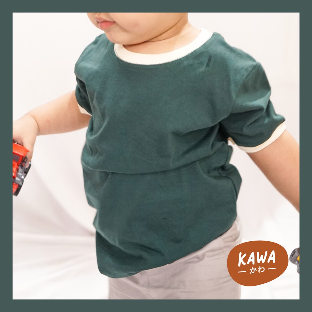 KAWAKIDZ KAOS ANAK POLOS MINIMALIS - GREEN OLIVE