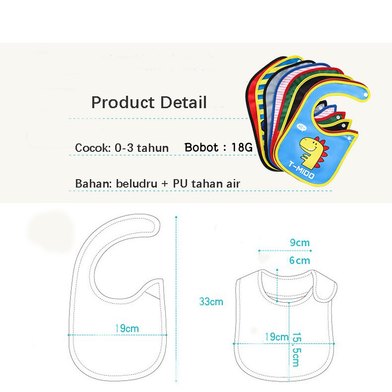 Slabber Bayi waterproof / Celemek Bayi Murah bib Bayi Import (B302)