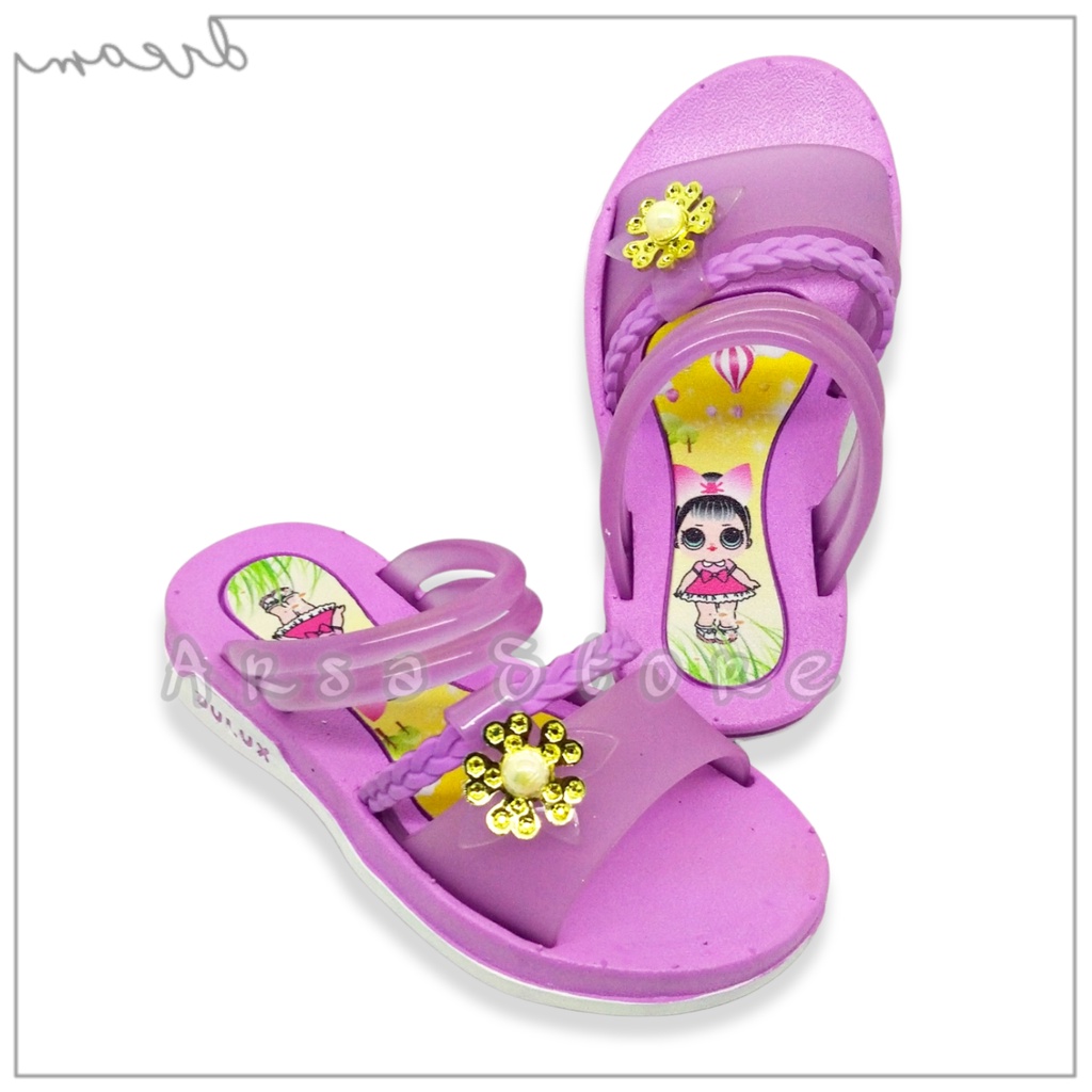 Sendal Karet LOL Anak Perempuan Import / Sandal Selop Jelly Anak Cewek Umur 2 - 8 Tahun Terbaru