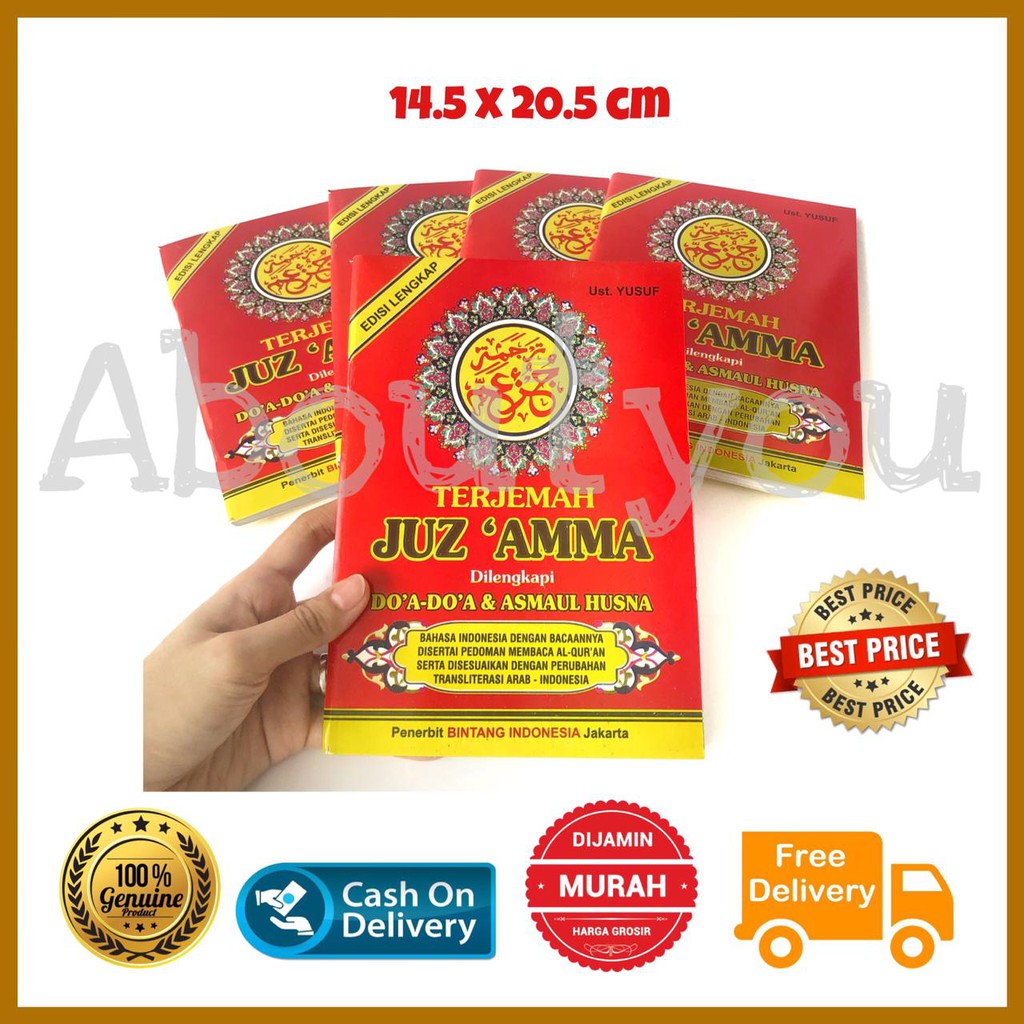 Buku Terjemah JUZ AMMA ukuran A5 HVS Softcover Besar Latin Lengkap