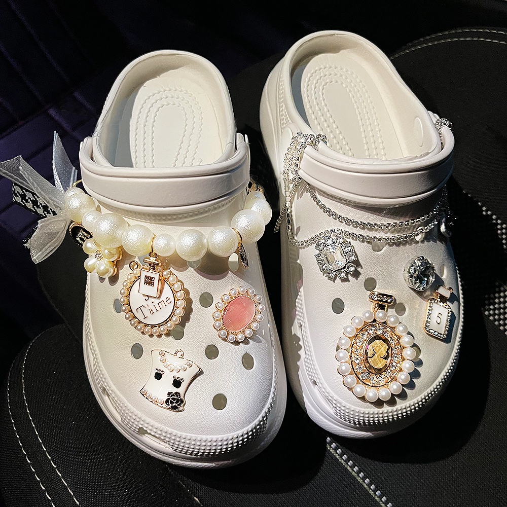 Charms Crocs Jibbitz Crocs Aksen Batu Permata Dan Mutiara Untuk Aksesoris Sepatu