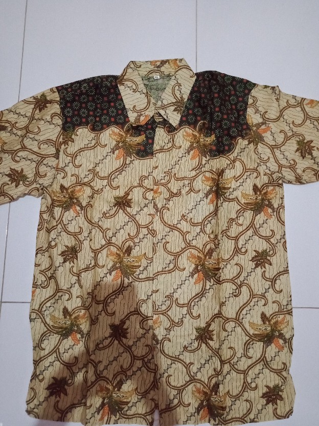 Asifa Batik Hrb026 Kenongo Kemeja Tosca Pendek Pekalongan Padi M L Xl Sogan Tulis Halus Kemeja Batik