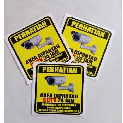 

Stiker Sign 15x15.AREA DI PANTAU CCTV 24JAM. PERHATIAN RAMBU K3 SAFETY