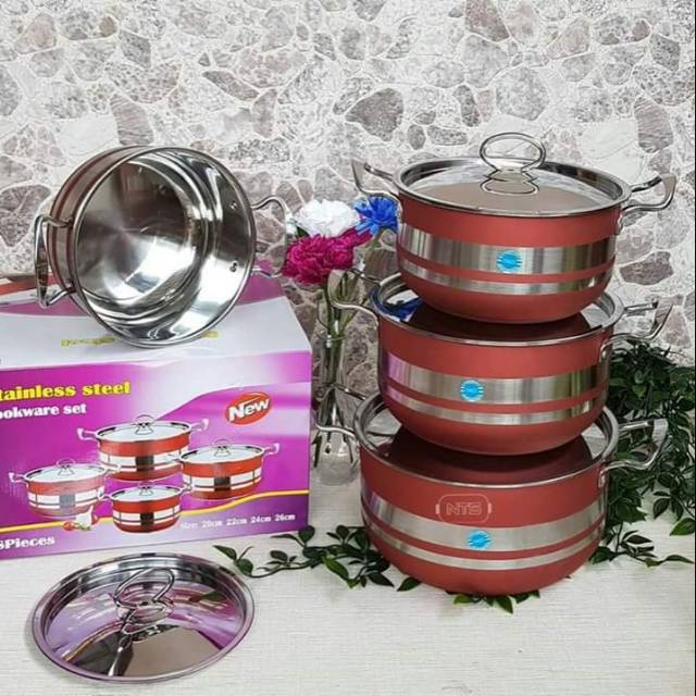 Panci Set Stainless Omizu Omizu Cookware Set 8 Pcs Murah