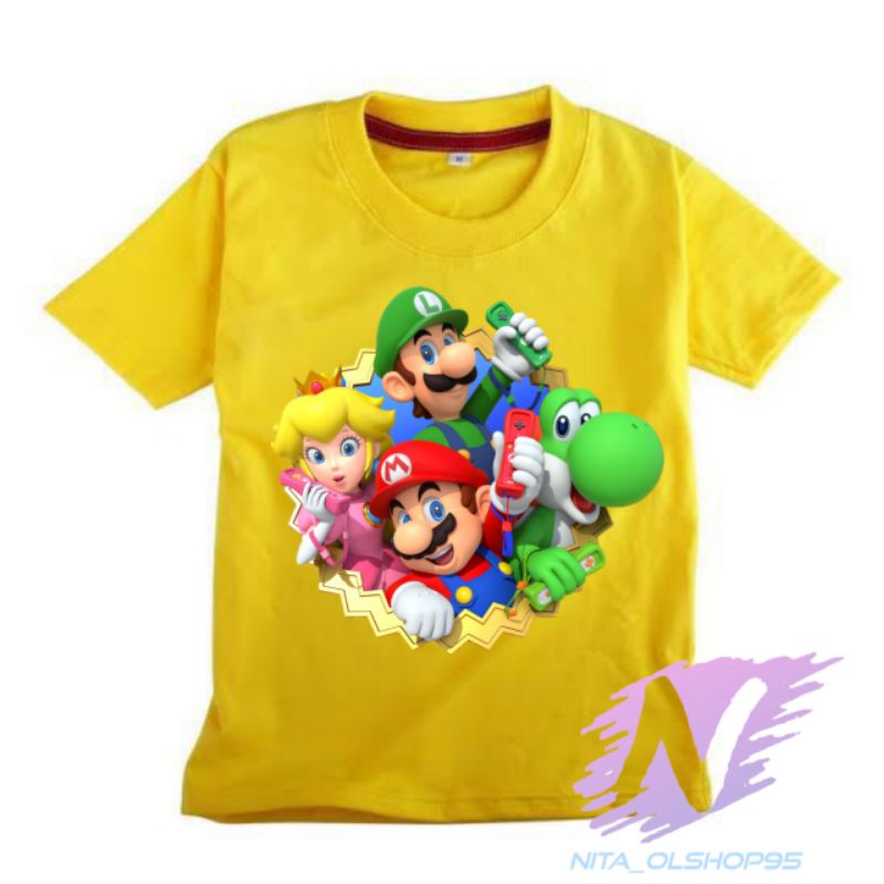 kaos super Mario baju kaos anak supermario bros