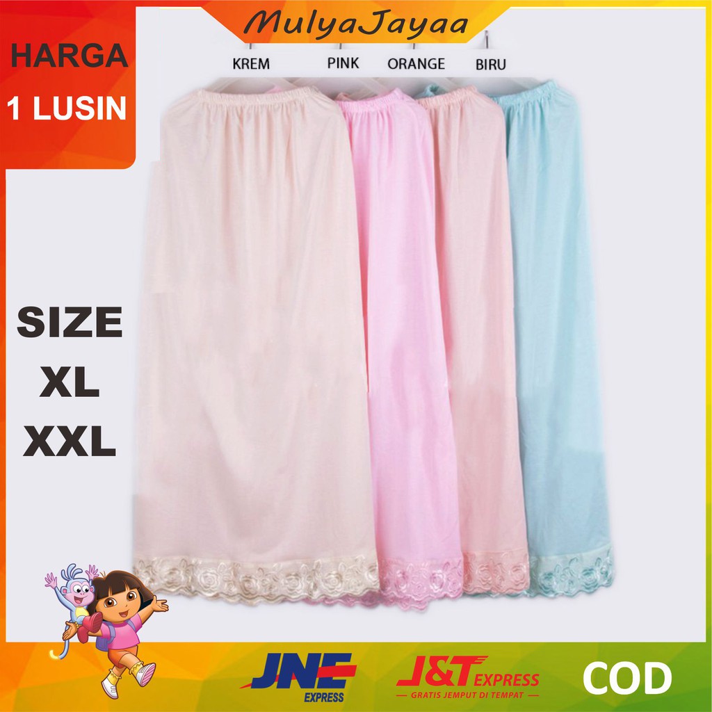 ( 12 PCS /1 LUSIN) ANDROK UNDER ROK DALAMAN DALAM WANITA MEKSI PANJANG SIZE M L XL XXL/3L  ANDROK/ U