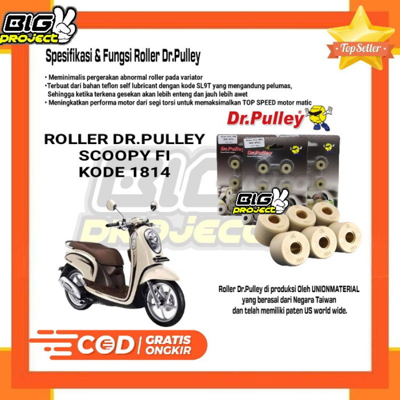ROLLER DR PULLEY SCOOPY FI KODE 1814 ROLLER RACING SCOOPY FI