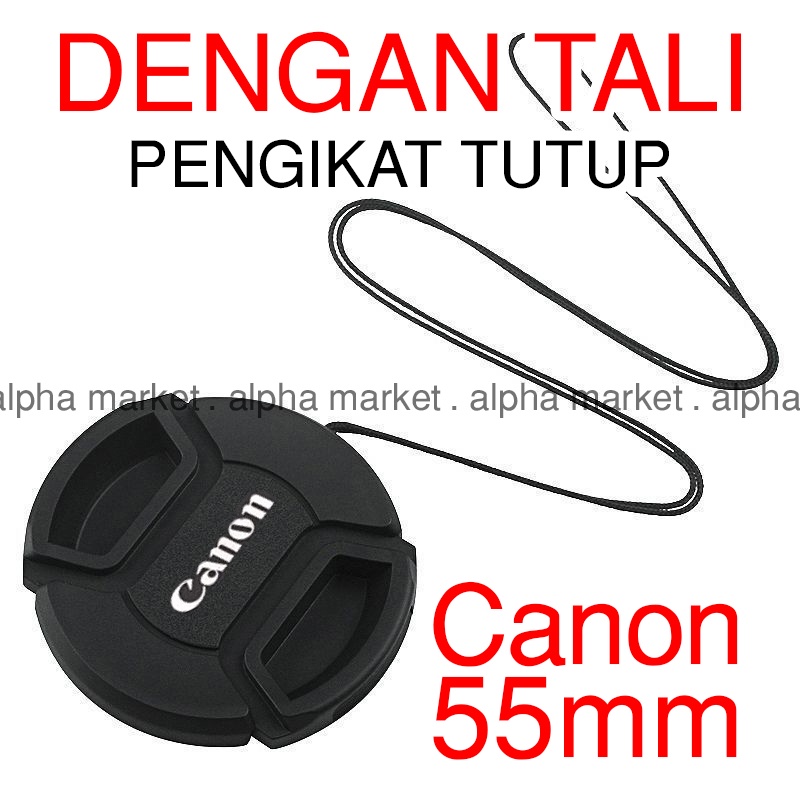 Tutup Depan Front Lens Cap Lensa Filter Ukuran 55mm 55 mm Canon FD nFD FL EF-S EF EFS Tele Fix Zoom