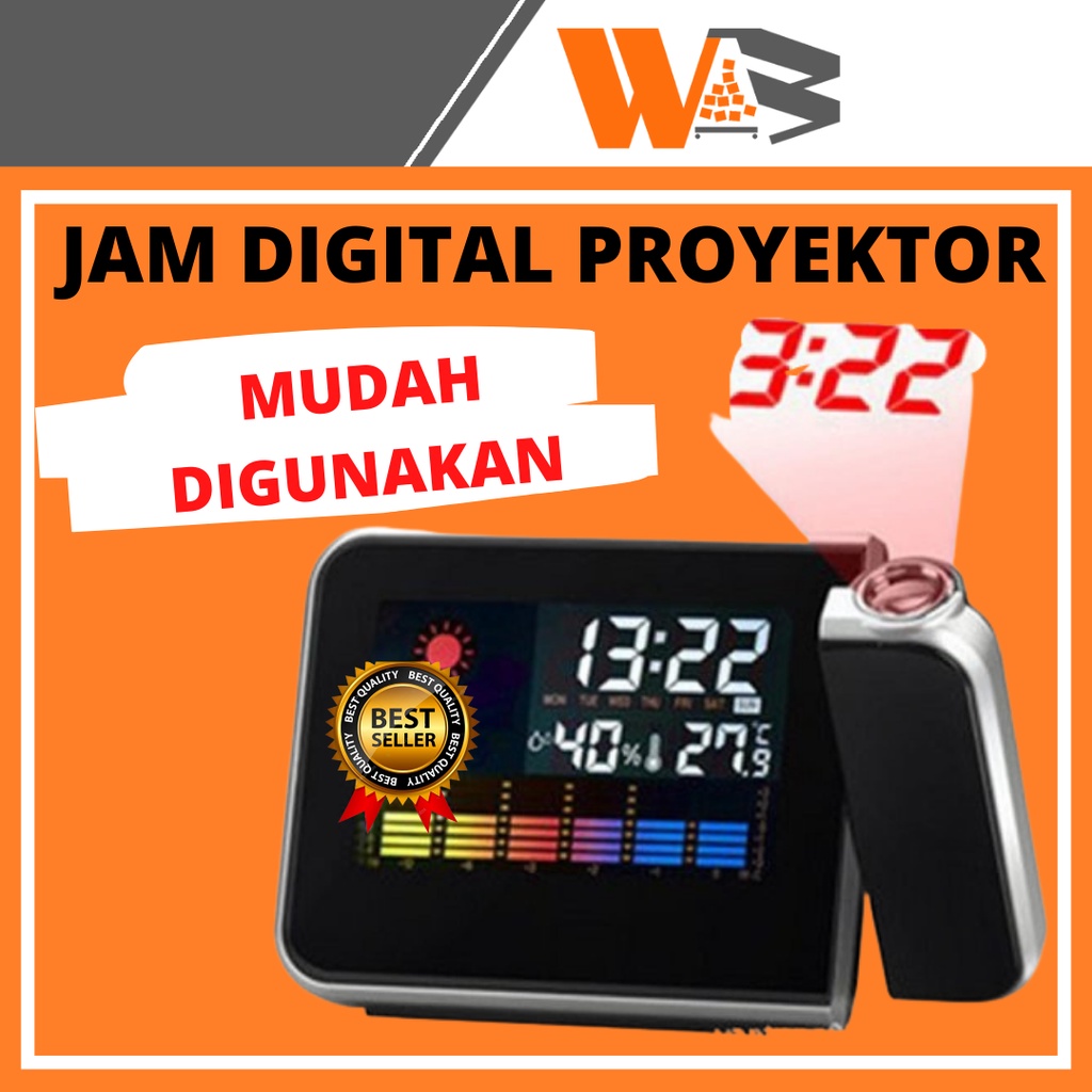 COD Jam Digital Proyektor Penunjuk Cuaca  Light Proyektor Digital Smart Alarm Clock Jam Meja