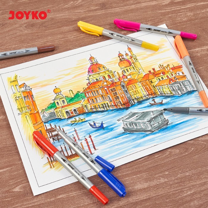 

Eklusif Color Pen Warna Joyko Clp35 2 Mata Pena/Spidol 12 Warna Warni Dual Tip Terlaris