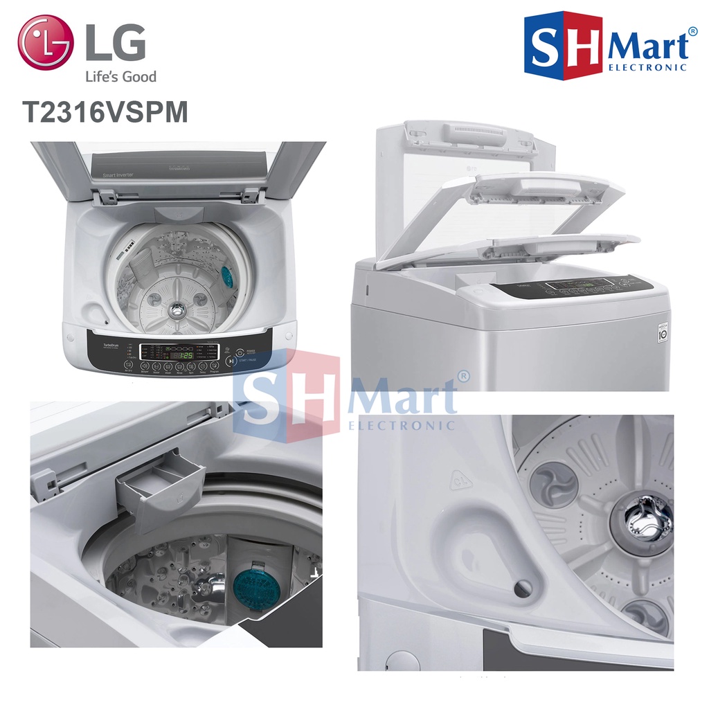 MESIN CUCI LG 1 TABUNG TOP LOADING 16 KG T2516VSPM / 2516VSPM SMART INVERTER HEMAT LISTRIK (MEDAN)