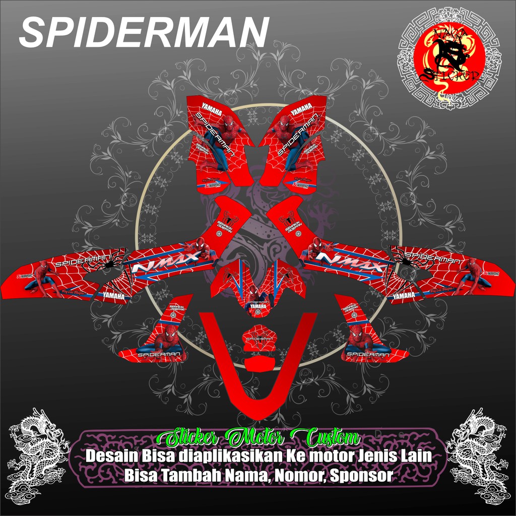 DECAL STICKER STRIPING YAMAHA NMAX SPIDERMAN