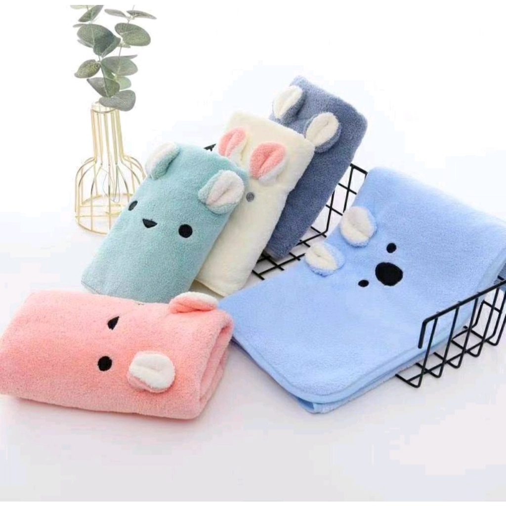 Handuk Bayi Microfiber Bulu Lembut Premium Uk 50x100 dan 60x120 cm Daya serap tinggi dan lembut