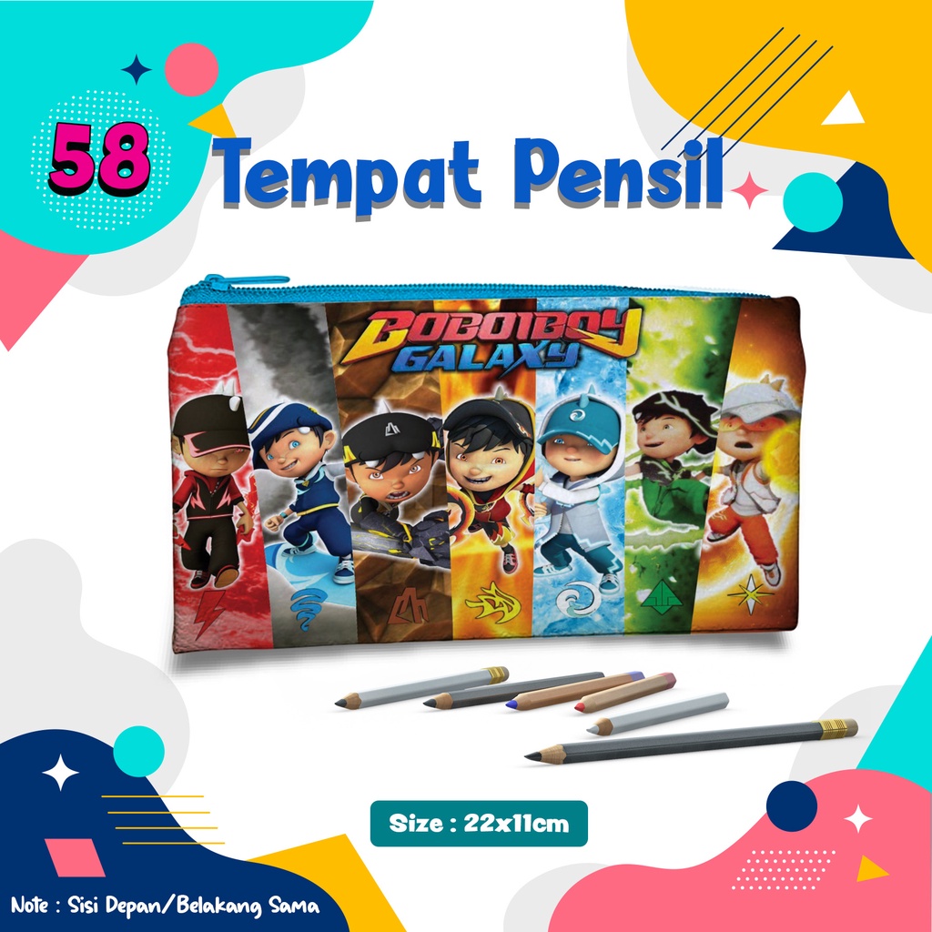 

Custom Tempat Pensil bebas desain sendiri bisa pipih bisa pouch case motif Gambar BoboiBoy