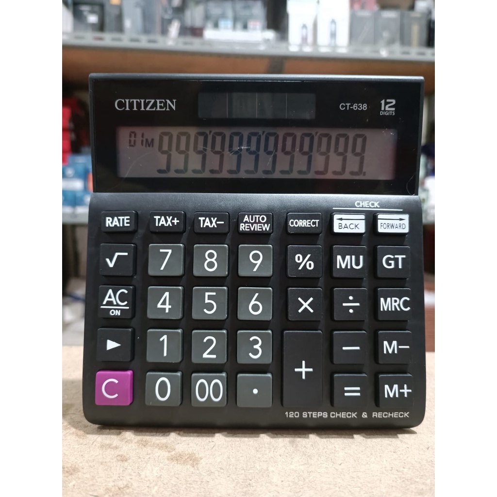 KALKULATOR CITIZEN CT 638 - 12 DIGIT - TAX CALCULATION - CHECK AND CORRECT