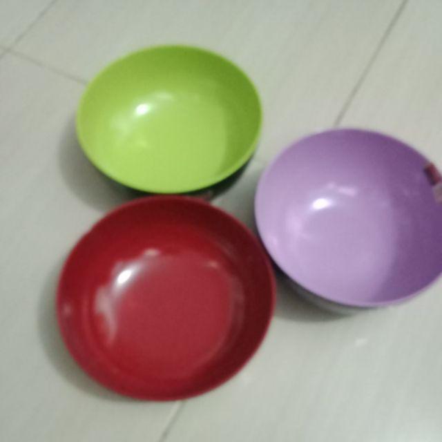 2 Pcs Mangkok Ulir Datar Hijau 7 Melamin Golden Dragon W-07a5