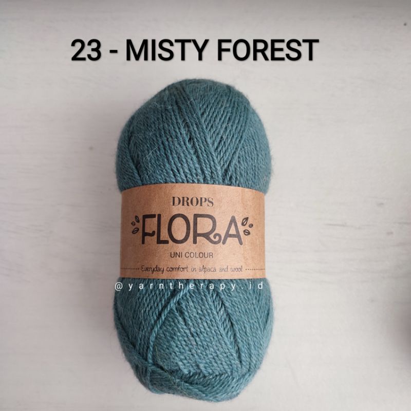 (MISTY FOREST - 23) DROPS FLORA Benang rajut wool alpaca import bisa untuk sock Kaos kaki - yarnther