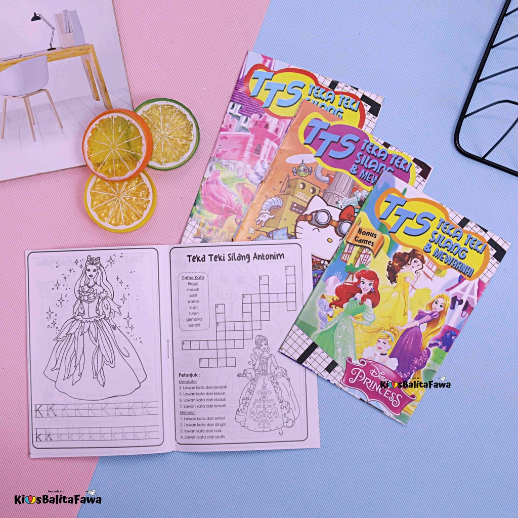 Buku Mewarnai TTS -  Buku Pre School TK Edukasi Mainan Gambar PAUD TK Murah Untuk Anak-Anak Laki Perempuan
