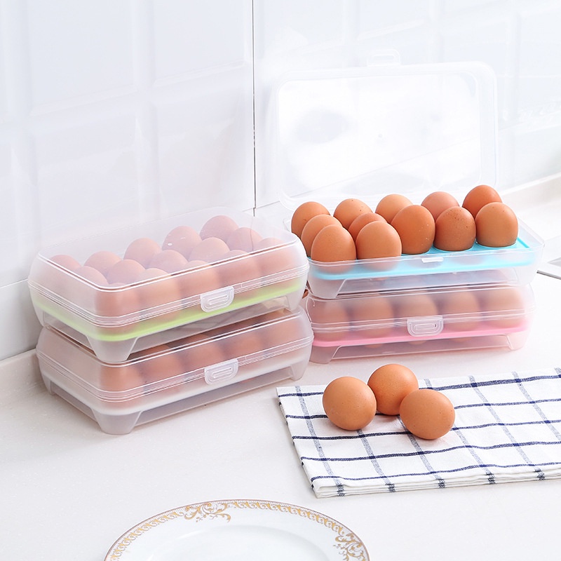 EGG STORAGE BOX TELUR TEMPAT TELUR / KOTAK SIMPAN TELUR 15 SEKAT