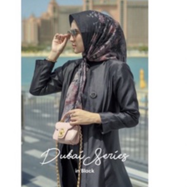Preloved Like NEW Buttonscarves Dubai Series Voile Square BLACK