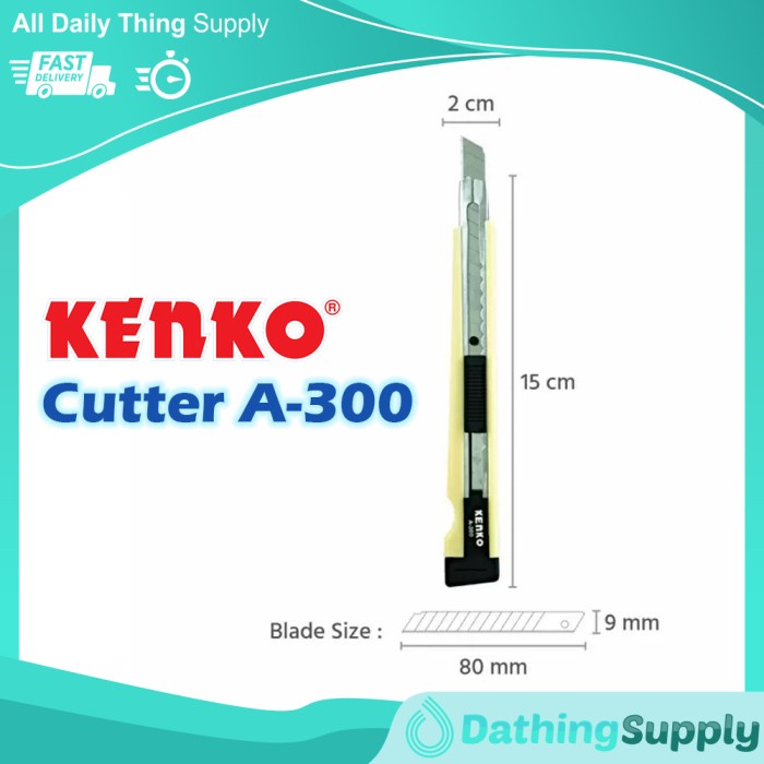 

Cutter Pemotong KENKO A-300 Pisau Kater A300 Kecil Karter Tajam